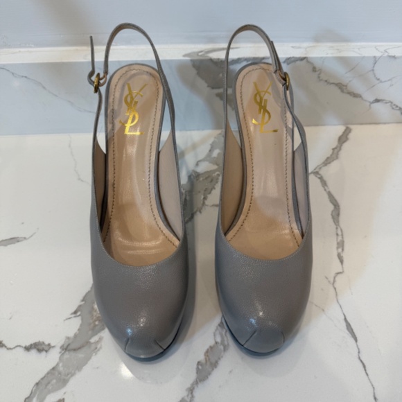 YSL Tribtoo Slingback, Grey, Size 41 1/2 - Picture 3 of 6